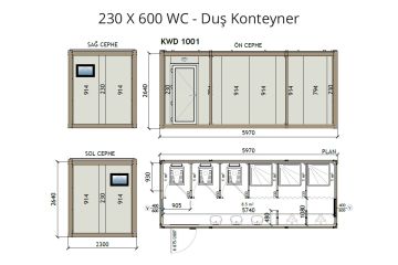 KW6 230X600 WC – Duş Konteyner