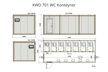 KWD 701 Wc Konteyner – 3x7m