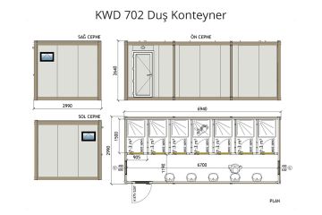 KWD 702 Duş Konteyner – 3x7m
