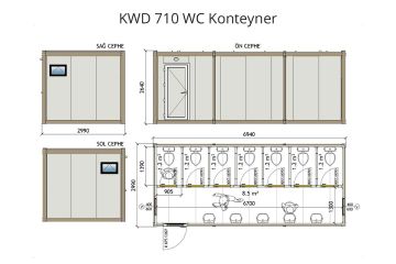 KWD 710 Wc Konteyner- 3x7m